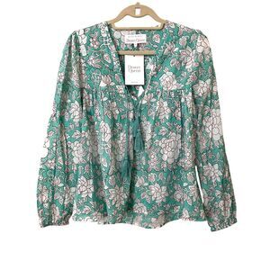 DESERT QUEEN Floral Tassel Boho‎ Blouse NWT 36/S (US 4)